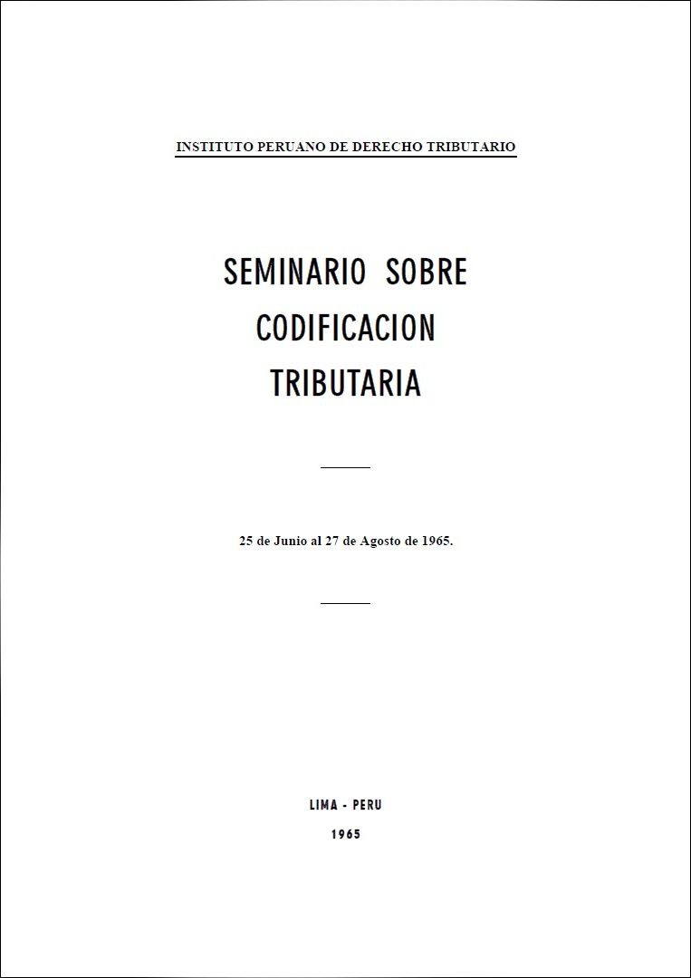 Libro Seminario sobre Codificación Tributaria (1965)