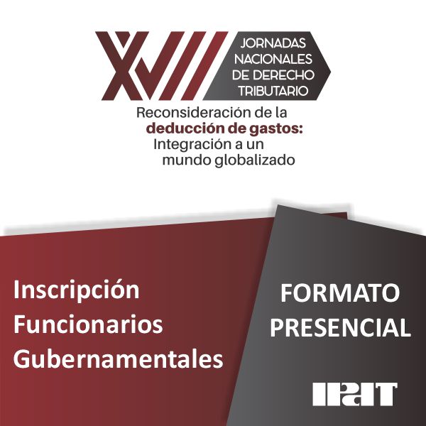 Inscripción Funcionarios Gubernamentales XVII Jornadas – Formato Presencial